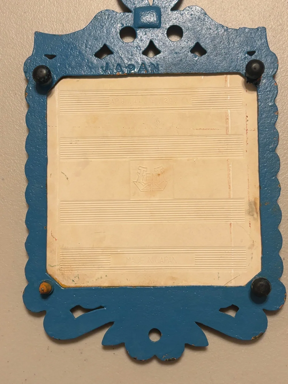 Vintage Mid Century Japan Cast Iron Ceramic  Trivet